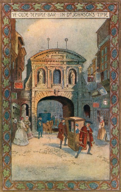 Temple Bar in the Time of Dr Johnson by English School