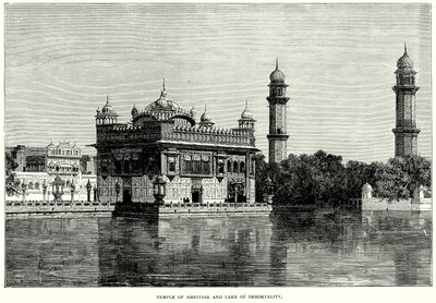 Temple of Amritsar and Lake of Immortality by English School