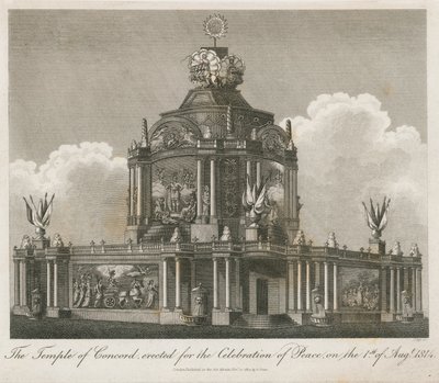 Temple of Concord Erected for the Peace of 1814 by English School