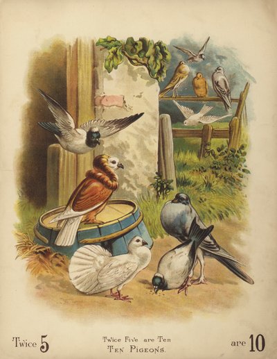 Ten Pigeons by English School