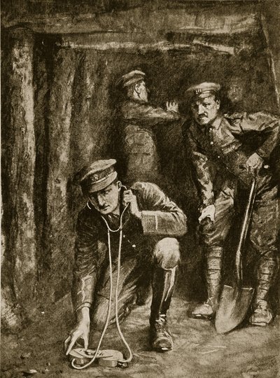 Tense Moment in Trench Mining Operations by English School