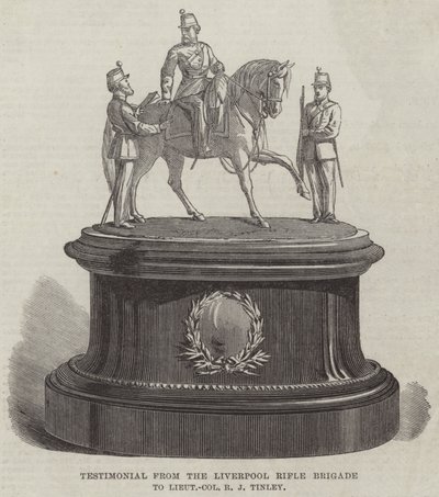 Testimonial from the Liverpool Rifle Brigade to Lieutenant-Colonel R J Tinley by English School