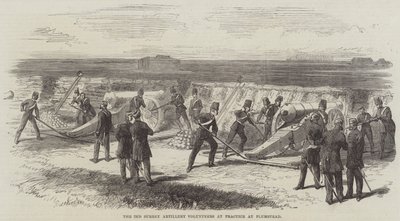 The 2nd Surrey Artillery Volunteers at Practice at Plumstead by English School