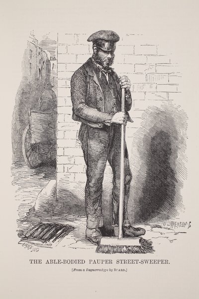 The Able-Bodied Pauper Street-Sweeper, from the daguerreotype by Richard Beard, illustration from London Labour and London Poor by Henry Mayhew, pub. 1862 by English School