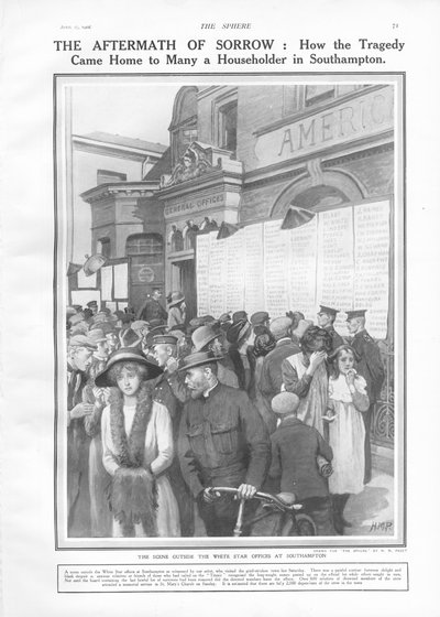 The Aftermath of Sorrow: How the Tragedy Came Home to Many a Householder in Southampton, from The Sphere, 27 April 1912 by English School