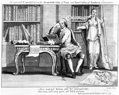 The Agreeable Contrast Between the Formidable John of Gant and Don Carlos of Southern Extraction, 1749 by English School