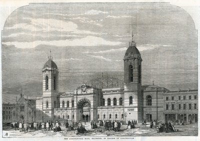 The Agricultural Hall in Islington in the Process of Construction by English School