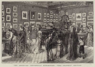 The American Centennial Exhibition, "The Graphic" Section (engraving) by English School