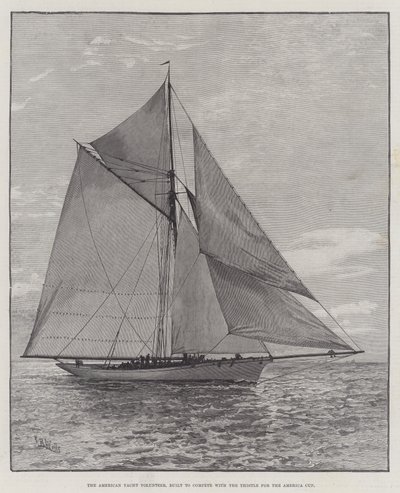 The American Yacht Volunteer, built to compete with the Thistle for the America Cup by English School