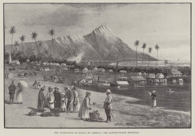 The Annexation of Hawaii by America, the Landing-Place, Honolulu by English School