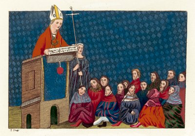 The Archbishop of Canterbury Preaching to the People by English School
