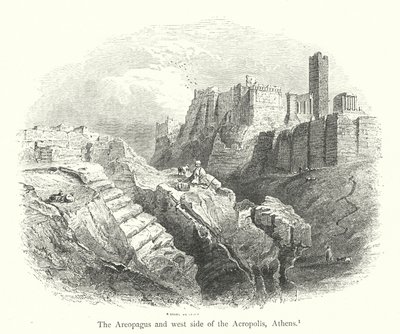 The Areopagus and west side of the Acropolis, Athens by English School