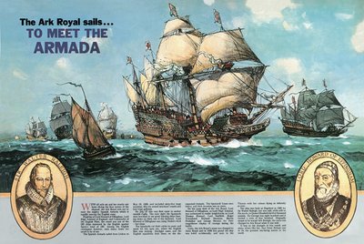 The Ark Royal Sails to Meet the Armada by English School