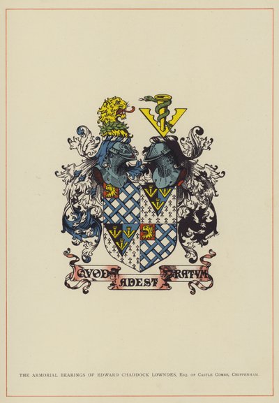 The Armorial Bearings of Edward Chaddock Lowndes, Esquire of Castle Combe, Chippenham by English School