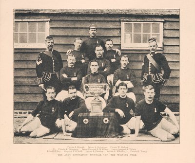 The Army Association Football Cup - Winning Team, from The Illustrated Sporting and Dramatic News, 18th May 1889 by English School