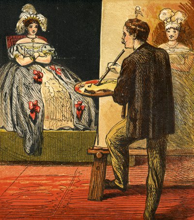 The Artist Painting a Portrait in His Studio by English School