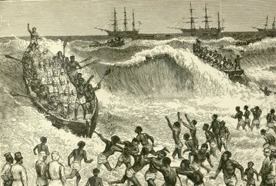 The Ashantee War, (landing Troops on the Gold Coast) by English School