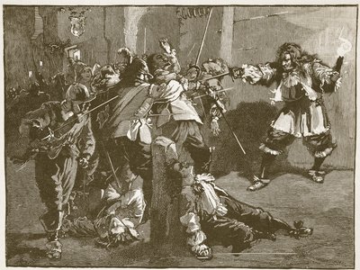The Assault of John Coventry, illustration from Cassell