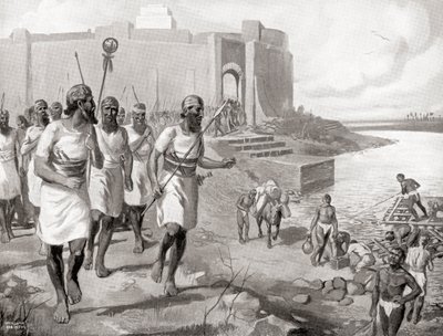 The Assyrian Army Leaving the City of Assur to Oppose the Western Semites by English School