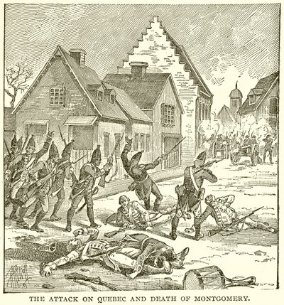 The Attack on Quebec and Death of Montgomery by English School
