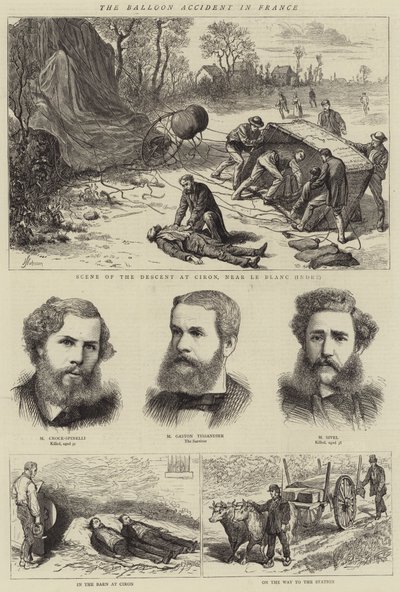 The Balloon Accident in France by English School