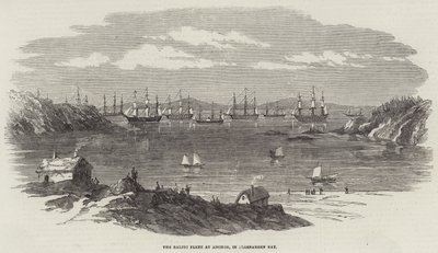 The Baltic Fleet at Anchor, in Elgsnabben Bay by English School