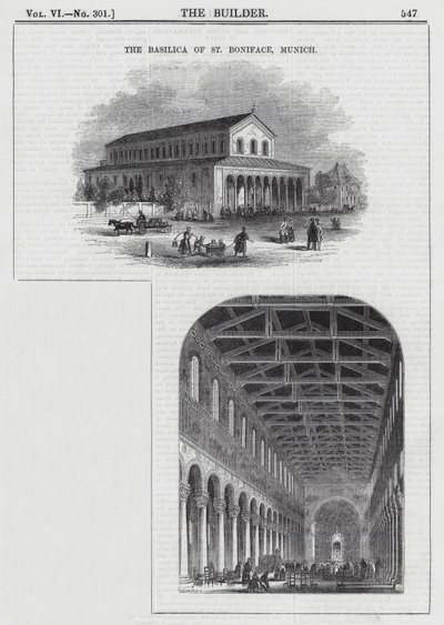 The Basilica of St Boniface, Munich by English School