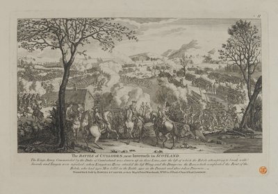 The Battle of Culloden, near Inverness in Scotland, published by Bowles and Carver, 1746 by English School