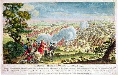 The Battle of Minden in Westphalia in 1759 by English School