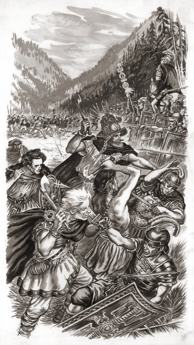 The Battle of the Teutoburg Forest by English School