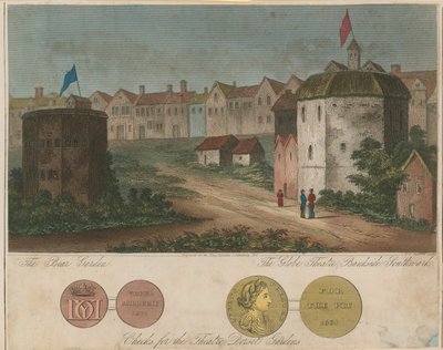 The Bear Garden and Globe Theatre, Bankside, Southwark, London by English School