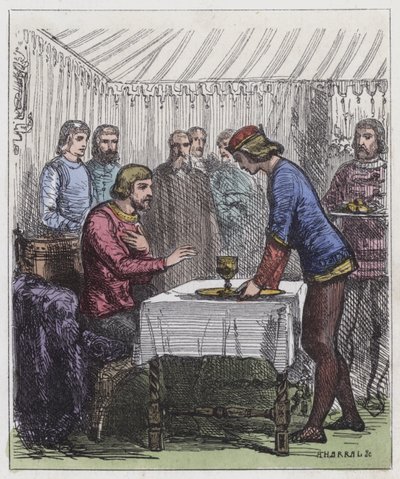 The Black Prince and the King of France by English School