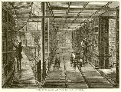 The Book-Cases at the British Museum by English School