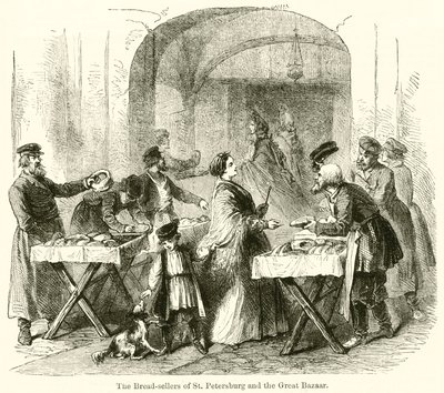 The Bread-Sellers of St Petersburg and the Great Bazaar by English School