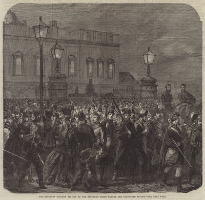 The Brighton Railway Station on the Saturday Night before the Volunteer Review by English School