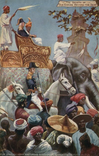 The British Army entering Singapore after its cession in 1824 by English School