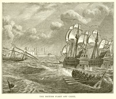 The British Fleet Off Cadiz by English School