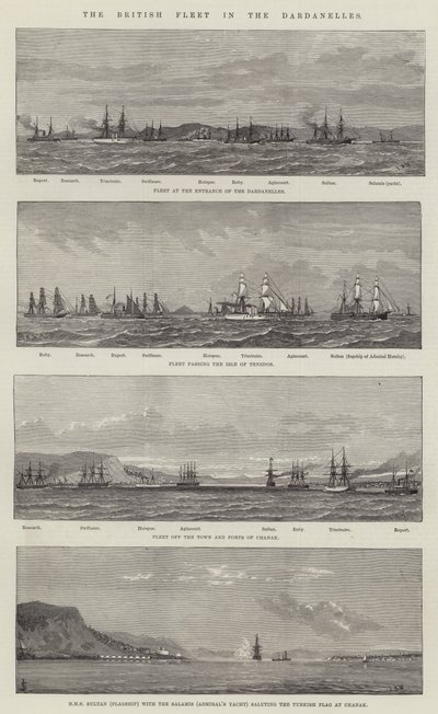 The British Fleet in the Dardanelles by English School