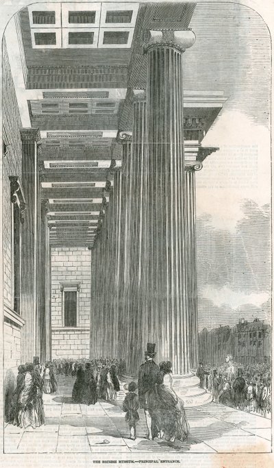 The British Museum Principal Entrance by English School