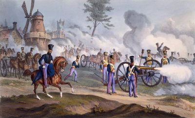 The British Royal Horse Artillery - Cannons on the Battlefield, 1835 by English School