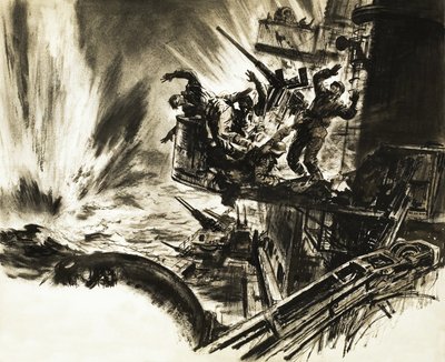 The British Royal Navy attack the pride of the German fleet by English School