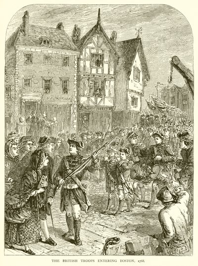The British Troops entering Boston, 1768 by English School