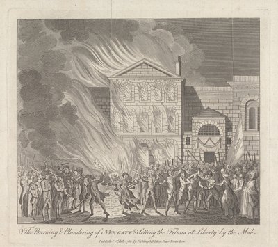 The Burning and Plundering of Newgate and Setting the Felons at Liberty by the Mob by English School