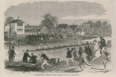The Cambridge University Eight Training on the Cam by English School