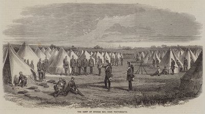 The Camp at Stokes Bay, near Portsmouth (engraving) by English School