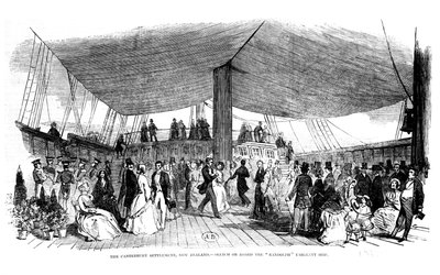 The Canterbury Settlement, New Zealand - sketch on board the Randolph Emigrant ship, 1850 by English School