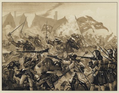 The Caribineers at Ramilies by English School