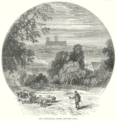 The Cathedral, from Canwick Hill by English School