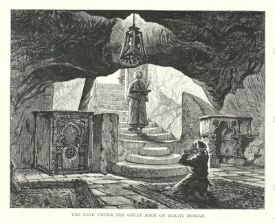 The Cave under the Great Rock on Mount Moriah by English School