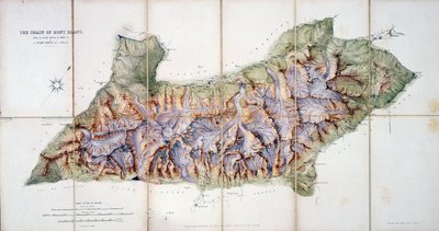 The Chain of Mont Blanc, from an actual survey in 1863 by A. Adams Reilly, published in A Record of Mountain Adventure and Scientific Observation for the Alpine Club, 1865 by English School